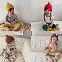 儿童家居服睡衣男女宝宝纯棉秋款小童婴儿服装秋装韩国童装