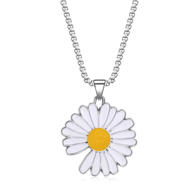 gd权志龙同款小雏菊项链女ins饰品网红百搭嘻哈蹦迪情侣吊坠批发