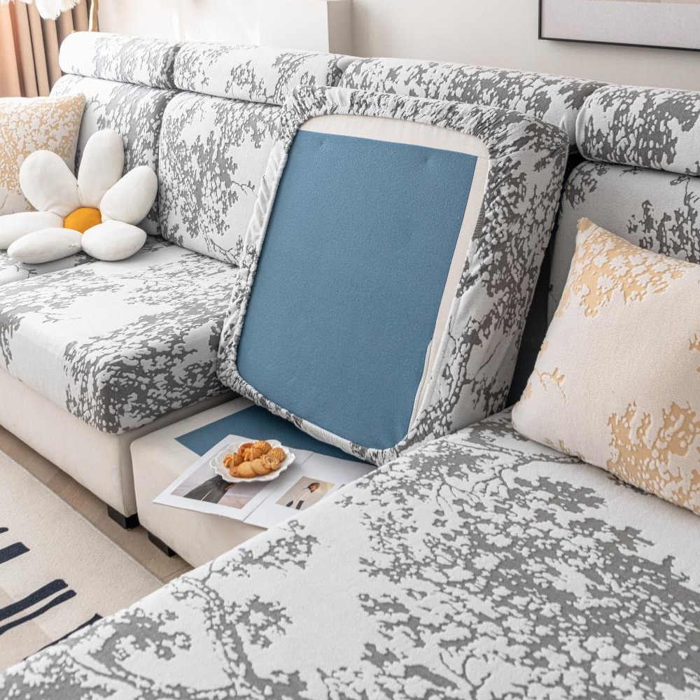 新款新品阳离子加厚提花沙发笠 跨境纯色软糯防滑沙发坐垫套现货