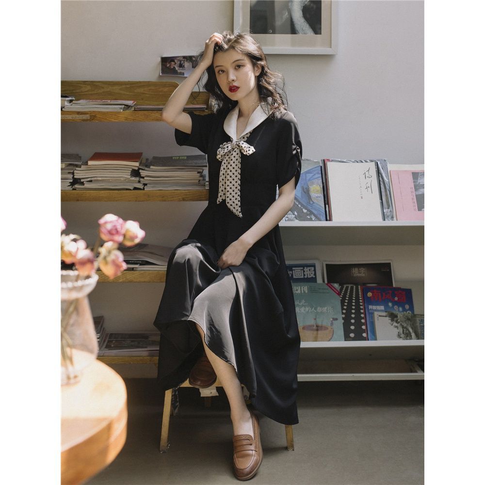 大码女装胖妹妹2021年夏季新款法式复古少女气质高腰显瘦连衣裙女