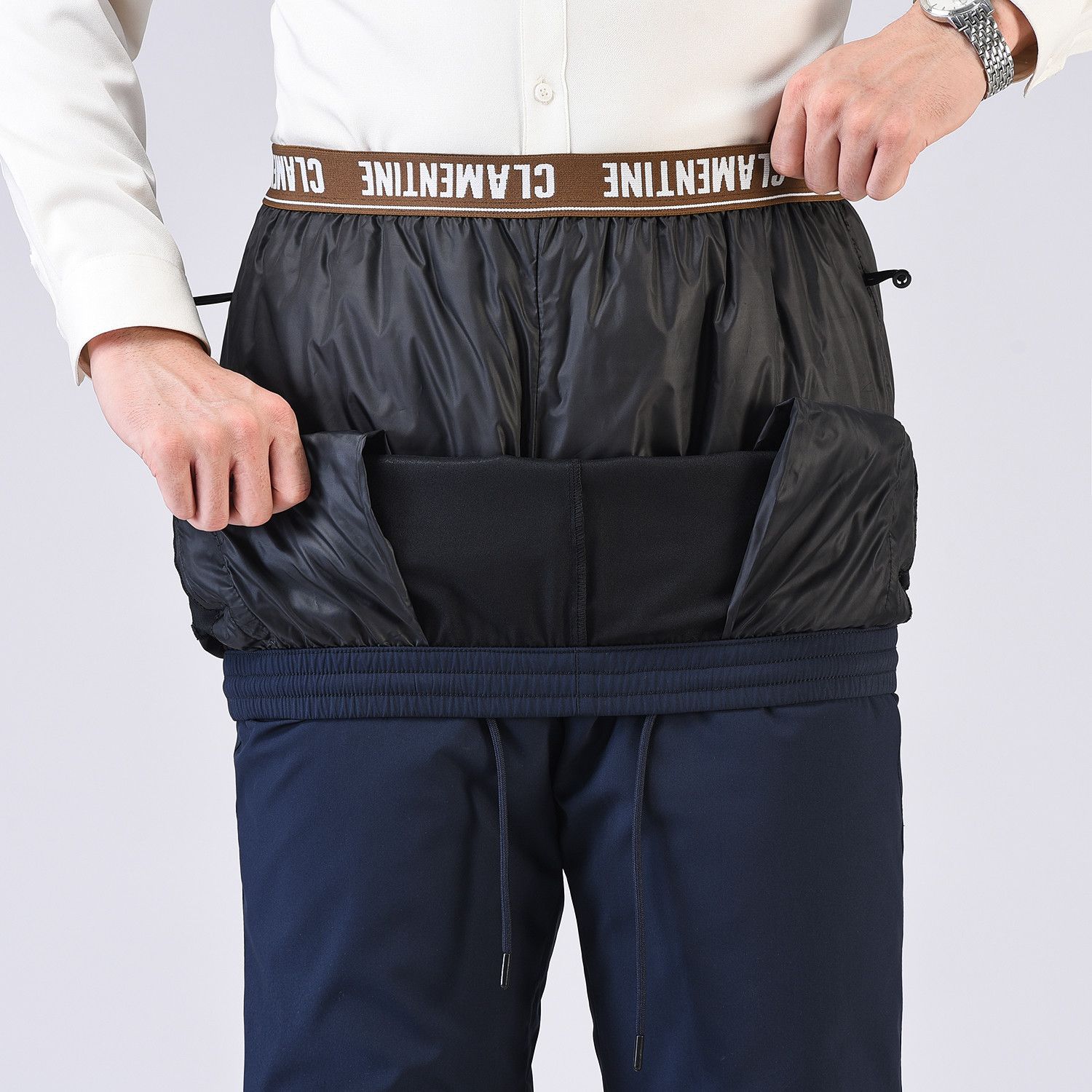 羽绒裤女冬外穿可拆卸妈妈高腰加厚保暖宽松直筒鹅绒裤中老年棉裤