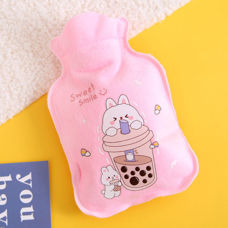 Cartoon Plush Hot Water Bag Student Portable Water Injection Hot Water Bottle Cute Mini Hand Warmer Girl Warm Belly Compress