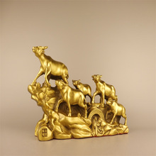 黄铜五牛 铜牛摆件 家居装饰创意礼品工艺品 铜摆件 一件代发