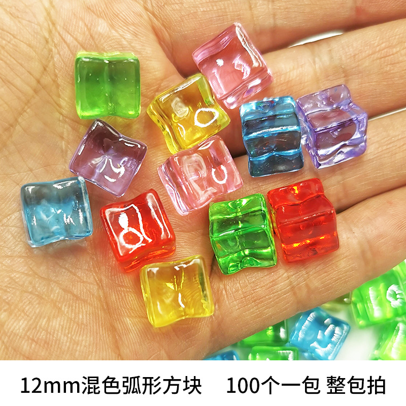 New 12mm Simulation Ice Cube High Transparent Square Bar Decoration Photography Props Window Fish Tank Ice Cube Crystal Stone