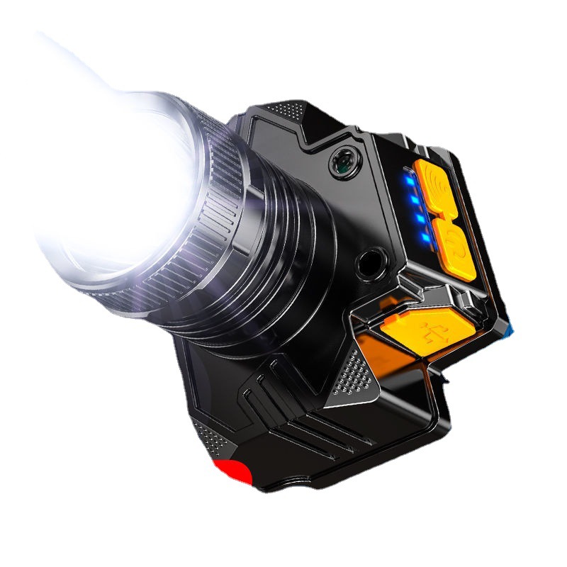 led头灯强光可充电远射防水军家用超亮头戴式夜钓鱼户外感应矿灯