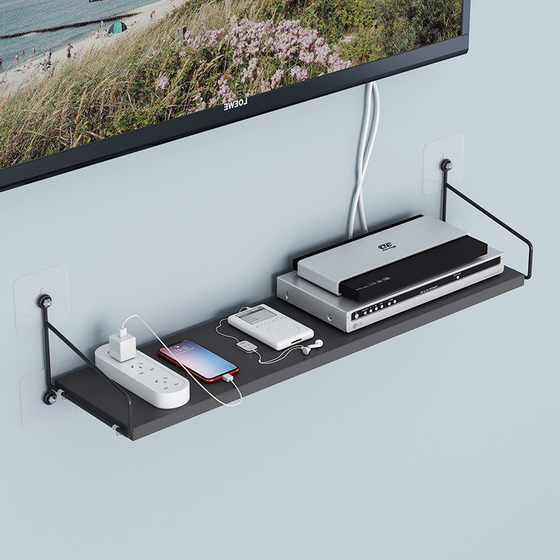 投影仪支架免打孔床头壁挂wifi路由器收纳盒墙上置物架墙壁托架子