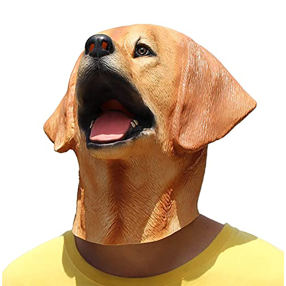 神烦狗头拉布拉多面具秋田犬面具万圣节黄狗头套乳胶动物头面具