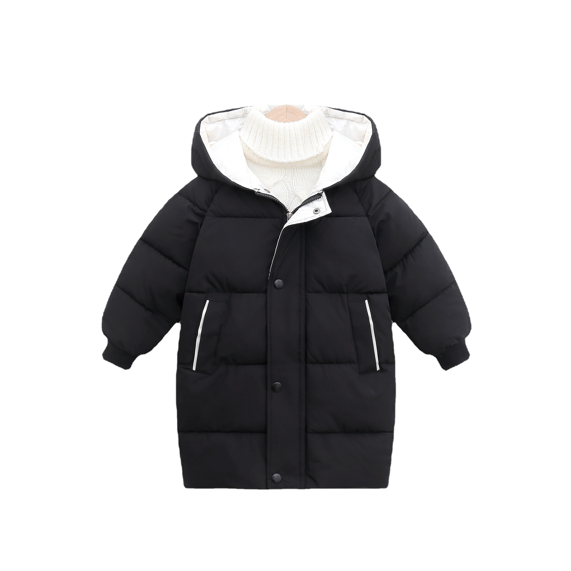 2023 New Children's down and Wadded Jacket Boys' Mid-Length Girls' Winter Clothing Korean Style Cotton-Padded Clothes Baby Thickened Wholesale