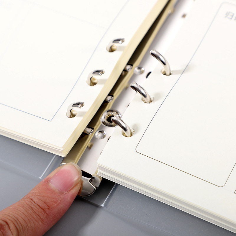 学生简约b5半透明pp文件夹壳绑带活页手帐本创意9孔活页夹本a5