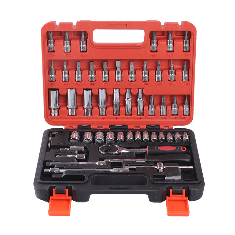 53-Piece Socket Set Ratchet Sleeve Set Wrench Household Tool Repair Car Toolbox Factory Wholesale