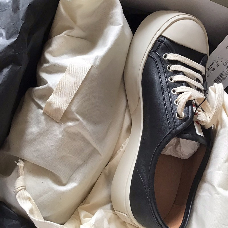 marni玛尼大头鞋厚底小白鞋松糕系带款头层牛皮男鞋女鞋情侣鞋