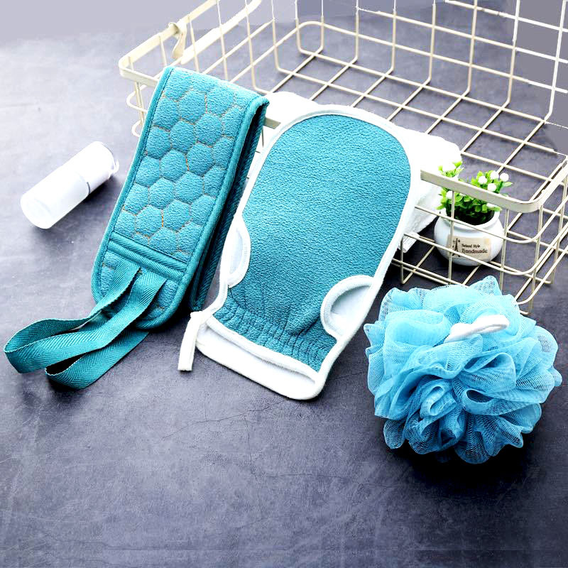 Bath Towel Bath Towel Mesh Sponge Three-Piece Set