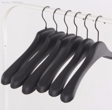 10pcs Black Thick Wide Shoulder Plastic Clothes Hanger for跨