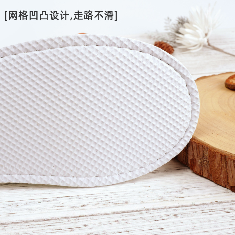 Children's Cute Cotton Disposable Slippers Thickened Home Hospitality Washable Hotel Reusable Travel Portable