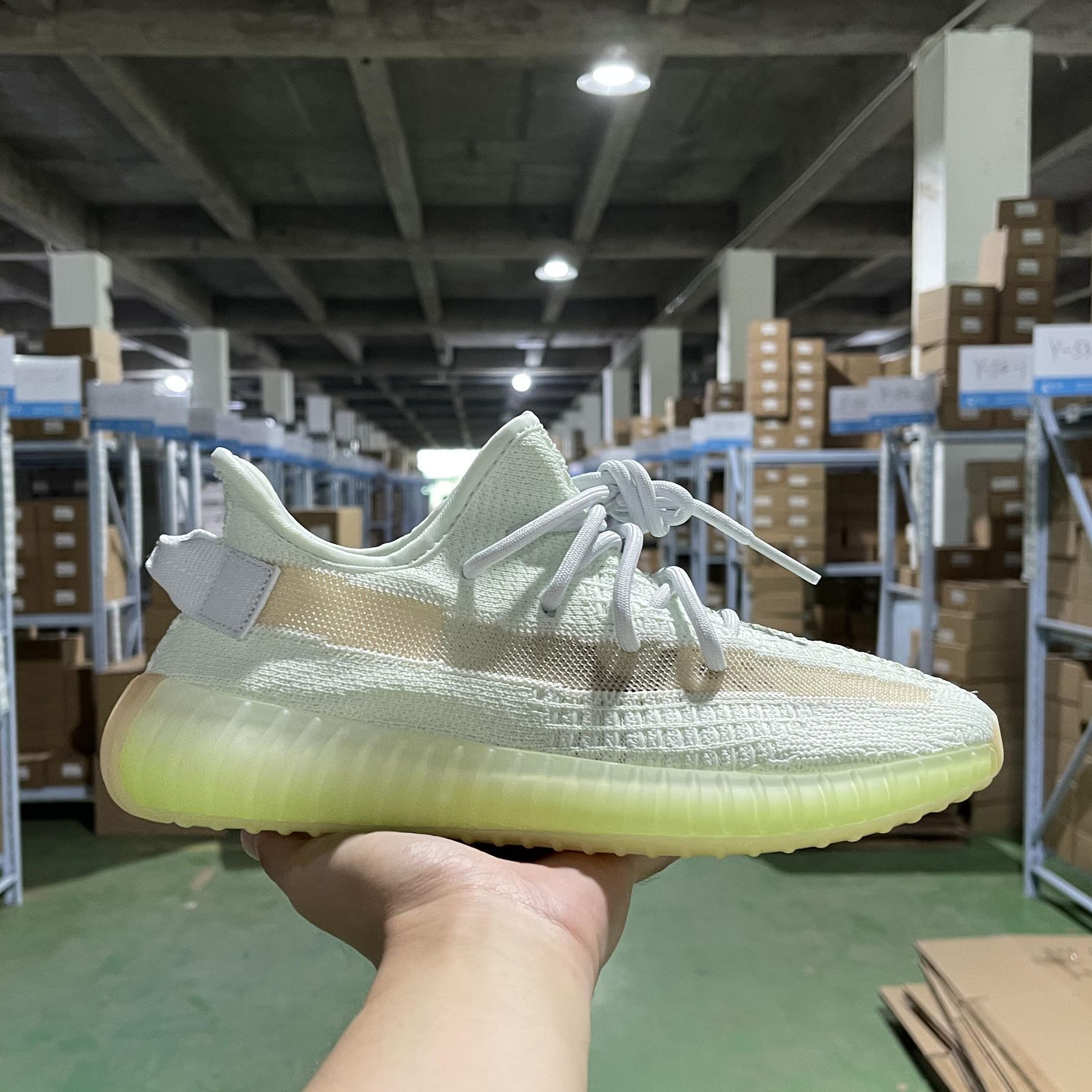 qkz yeezy乔科詹椰子350v2地球灰蓝橙氧化巴斯夫真爆运动鞋男莆田