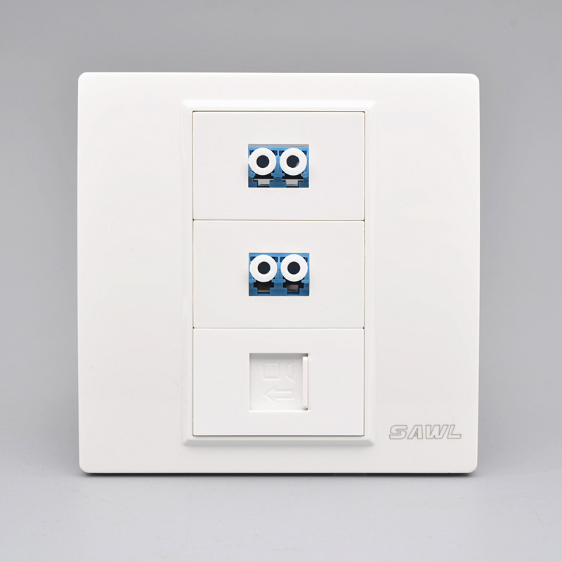 双lc光纤网络面板86型六类千兆七类八类万兆网线lc光钎口墙壁插座