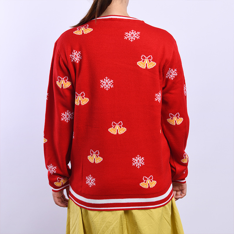 Foreign Trade European and American Knitted Christmas Sweater Jacquard Christmas Sweater Christmas Tree Jacquard Knitted Sweater