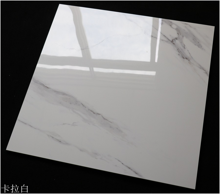 客厅地砖800x800亮光爵士白瓷砖全抛釉卡拉白玻化砖至尊白瓷抛砖