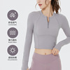 lulu Yoga suit Long sleeve Self cultivation Athletic Wear coat zipper Quick drying T-shirt yoga jacket Autumn and winter