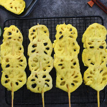 莲藕串素食串裹粉藕片15串特色烧烤油炸小串半成品食材片片香藕串
