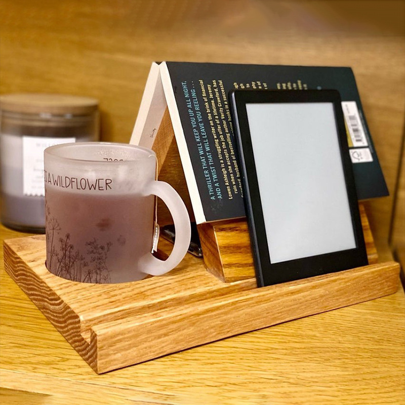 橡木书本置物架装饰阅书架杯托笔架松木三角书签架木质喷漆-阿里巴巴