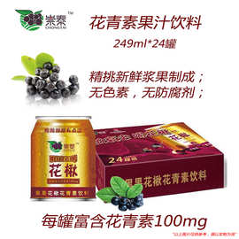 崇泰黑果腺肋花楸花青素果汁整箱243ml罐装饮料不老莓野樱莓
