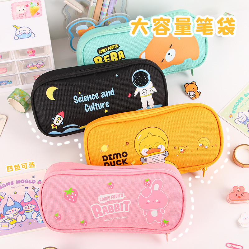 large capacity pencil case children‘s cute cartoon pencil box creative multifunctional stationery buggy bag