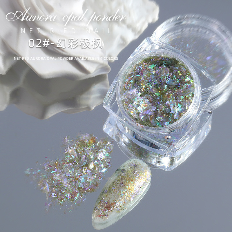 Opal Pink Nail Ornament Mixed Diamond in the Debris Aurora Shimmering Powder Sequins Accessories Brocade Powder Jewelry Nail Beauty Products Wholesale