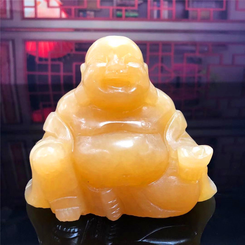 0成交1件米黄玉弥勒佛摆件  黄玉佛公家居办公摆件 玉器批发相似店铺>