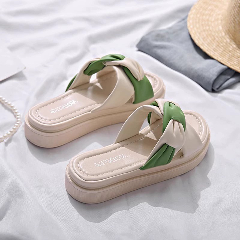 断码清仓红青蜓真皮拖鞋女夏外穿2024年新款厚底防滑休闲凉拖鞋女