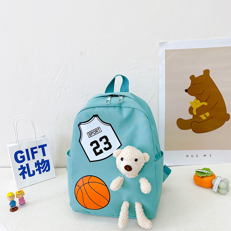 Cute Toddler's Schoolbag Wholesale Light Nylon Backpack Kids Sports Bag Cartoon Bear School Bag