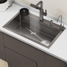 加厚4mm纳米洗菜盆水槽大单槽sus304不锈钢厨房水池洗碗家用