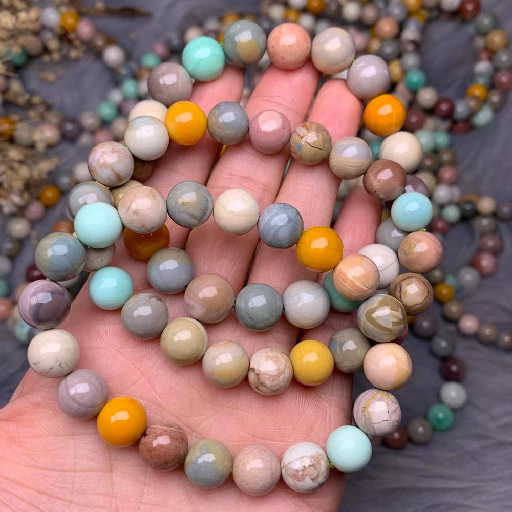 帝凯珠宝 天然阿拉善彩玉手串 马卡龙色系阿拉善玛瑙 工厂直销