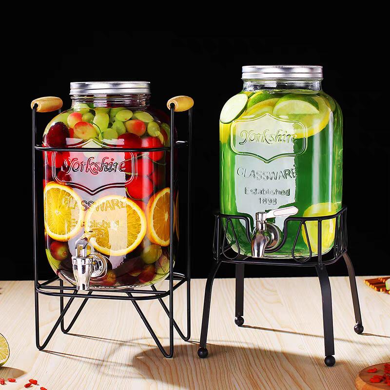 可乐桶容器玻璃桶带龙头泡酒瓶家用酵素自助饮料冷饮桶果汁罐器皿