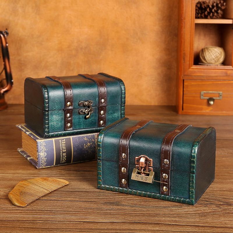 复古收纳木盒珠宝项链耳环首饰盒子木质个性收藏礼品盒道具包装盒