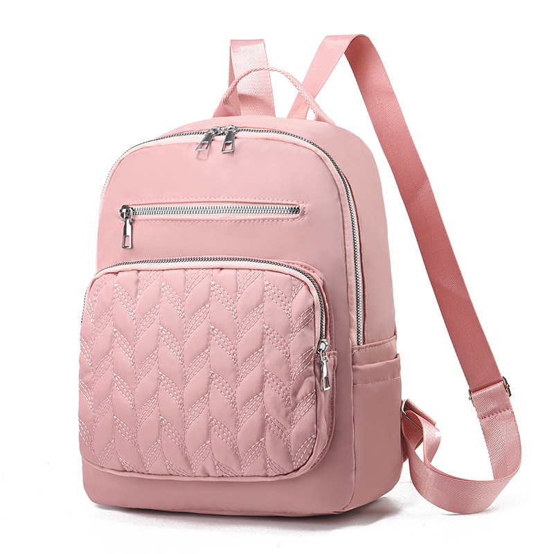 Factory Women's Bag Products in Stock New Large Capacity Schoolbag Nylon Cloth Waterproof Backpack Casual All-Matching Women's Outdoor Travel