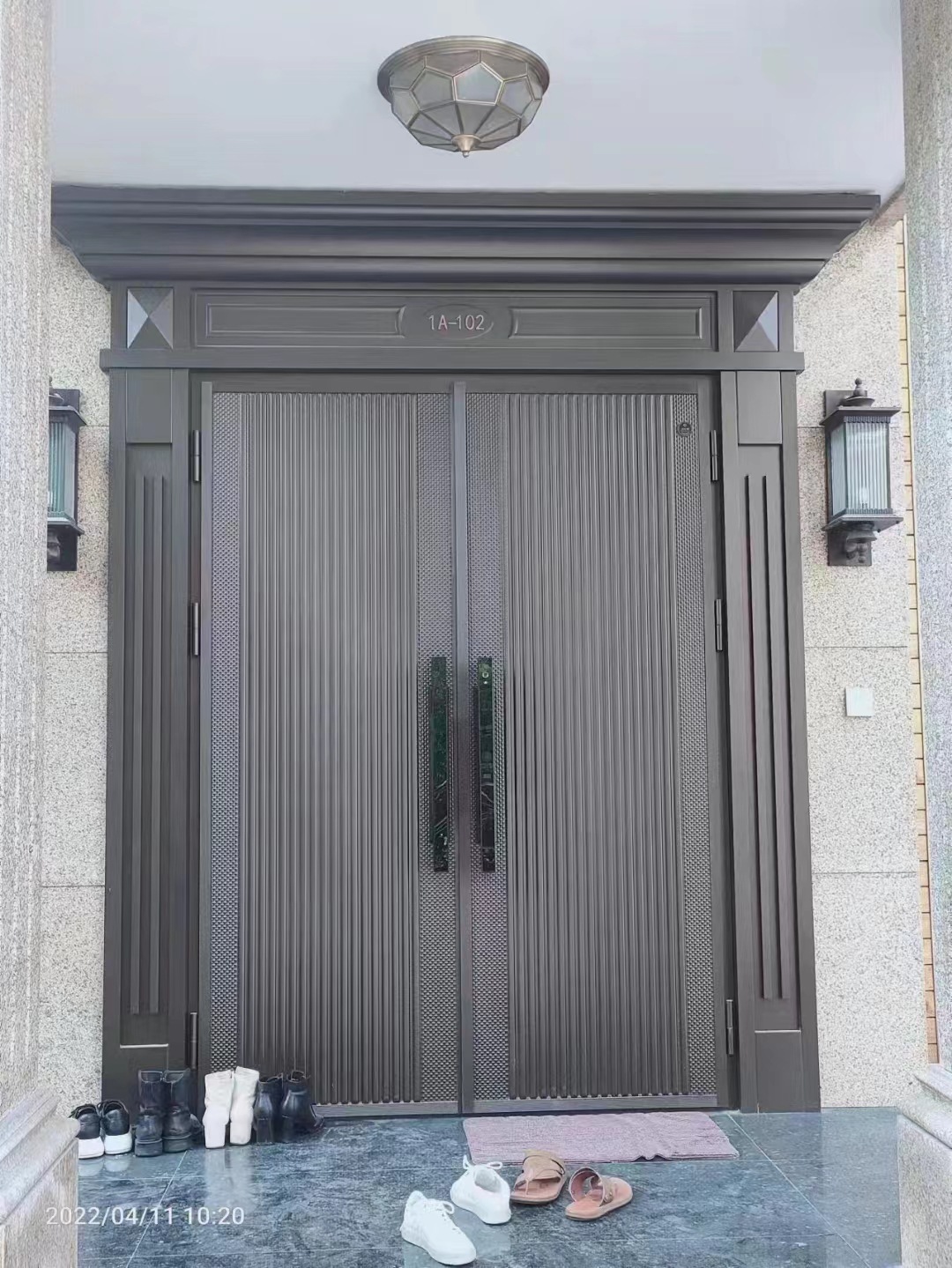 一对一按需生产精雕铸铝门锌合金门仿铸铝进户防盗门对开风水大门