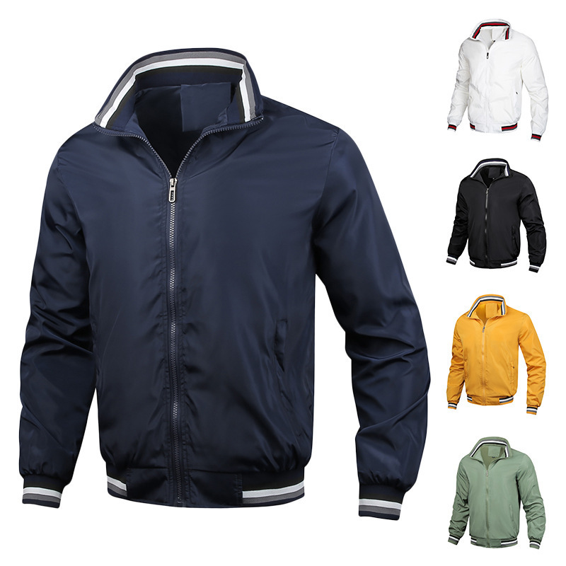 欧码跨境外贸男装春秋季男士外套立领飞行员夹克防水jacket欧美