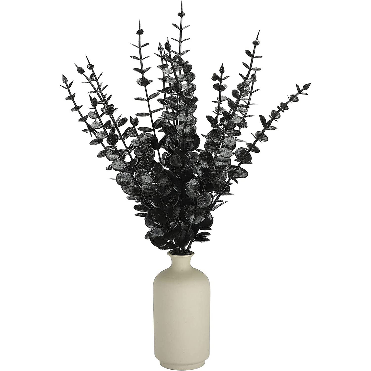 black gold white eucalyptus money leafy branch artificial green plants and artificial flowers halloween wedding decoration flower arrangement eucalyptus