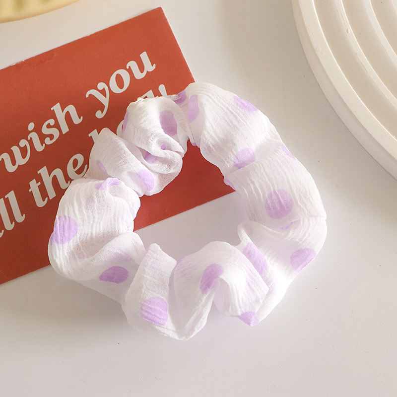 Internet Celebrity Bm French Large Intestine Ring Summer Large Intestine Hair Ring Floral Simple All-Match Fabric Hair Rope Fat Sausage Hair Rope Hair Accessories