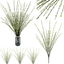 飘雪柳梅花枝 干枝腊梅枯枝柳芽 仿真绿植家居装饰插花 厂家直销