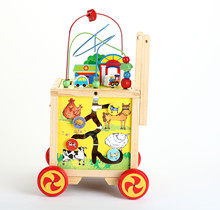 供应绕珠百宝箱学步车宝宝玩具 儿童玩具串珠绕珠百宝箱