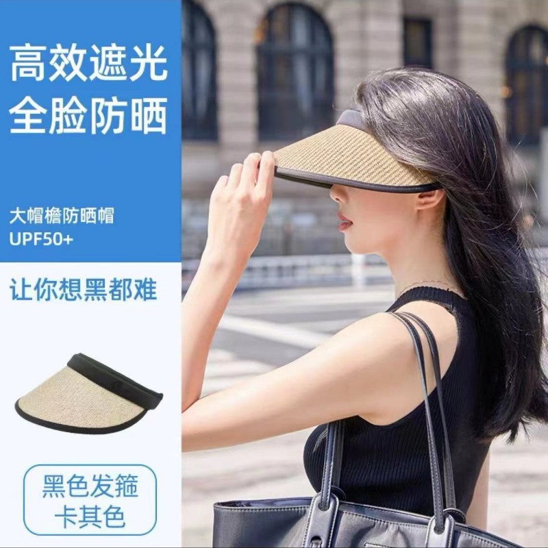 [Summer Hot] Hat Female Summer Sun Protection Empty Top Hat Korean Style Sun Hat Fashion Headband Uv Protection