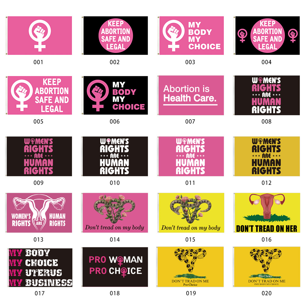 my body my choice新款女权旗帜 womens right 彩旗横幅