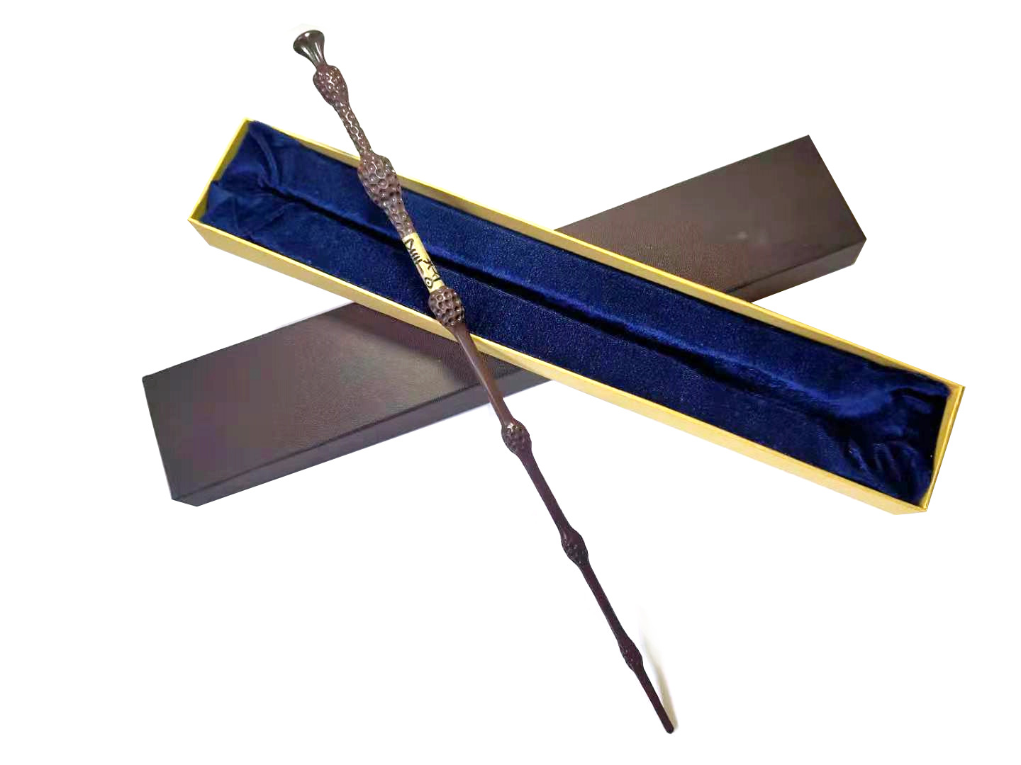 哈利波特魔法棒 魔杖 赫敏罗恩伏地魔魔法棒邓布利多 金属芯 棕盒