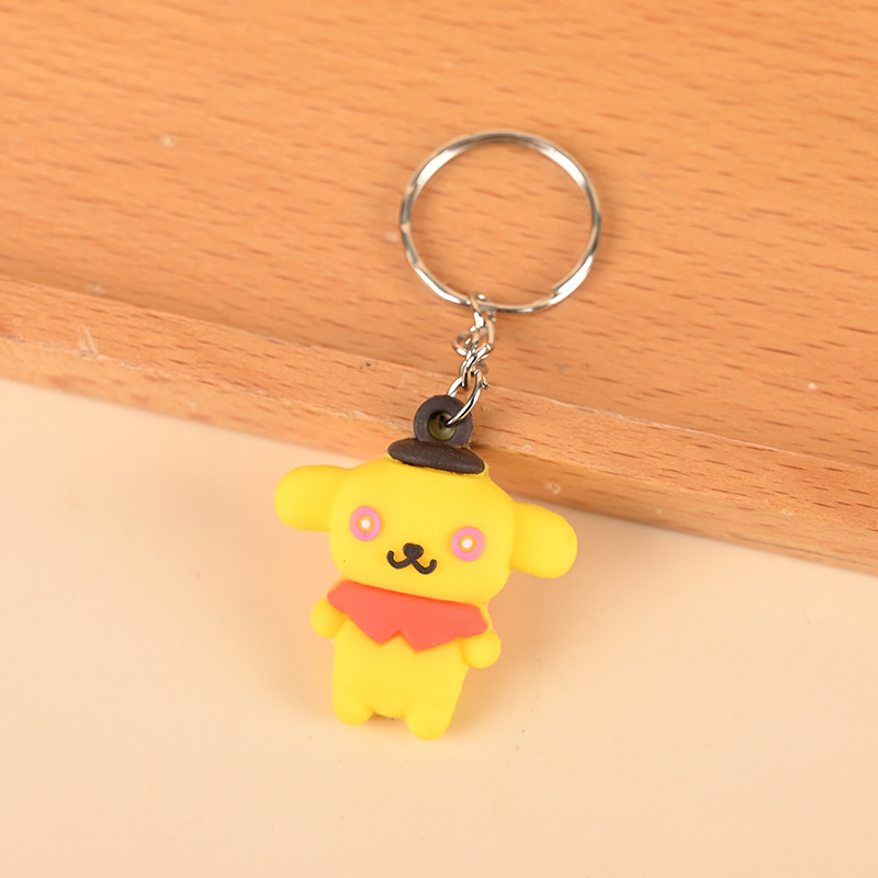 Pvc Cartoon Soft Rubber Keychain Customized Mascot Anime Doll Silicone Diy Car Keychain Pendant