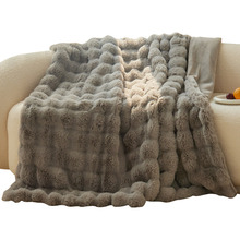 獭兔毛绒加厚超厚毛毯子四季盖毯盖被办公室午睡沙发感床上用