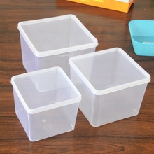 百货 正方形塑料调料罐有盖分装保鲜盒食品包装盒豆乳蛋糕盒