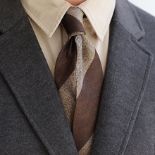 那不勒斯箭头领带7CM条纹斜纹涤丝商务意式时尚领带工厂现货精品