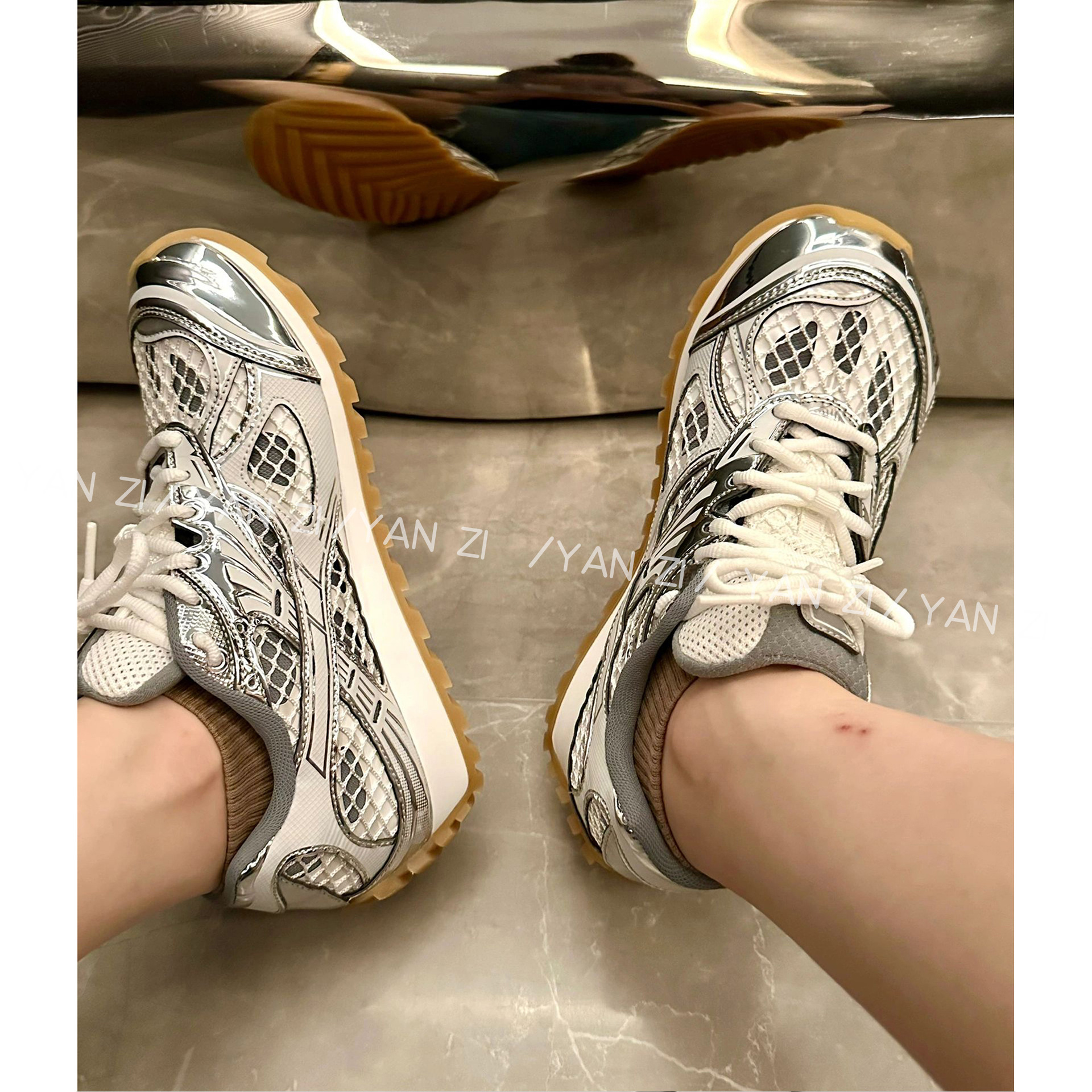 yanzi一博雨彤同款鞋子高版本bv运动鞋男女情侣休闲鞋orbit阿甘鞋